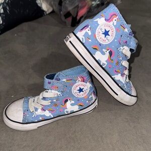 Kids Blue Unicorn Converse High-Top Sneakers